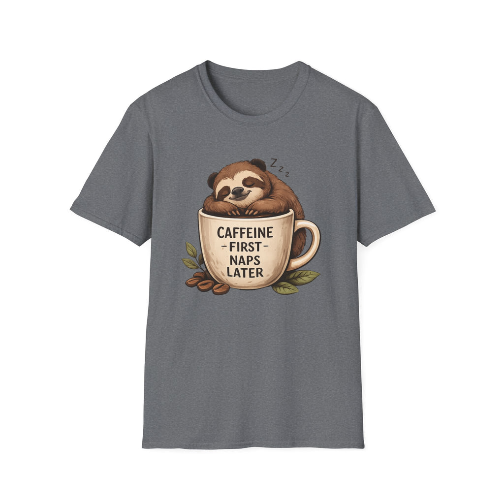 Sloth "Caffeine First, Naps Later" T-Shirt