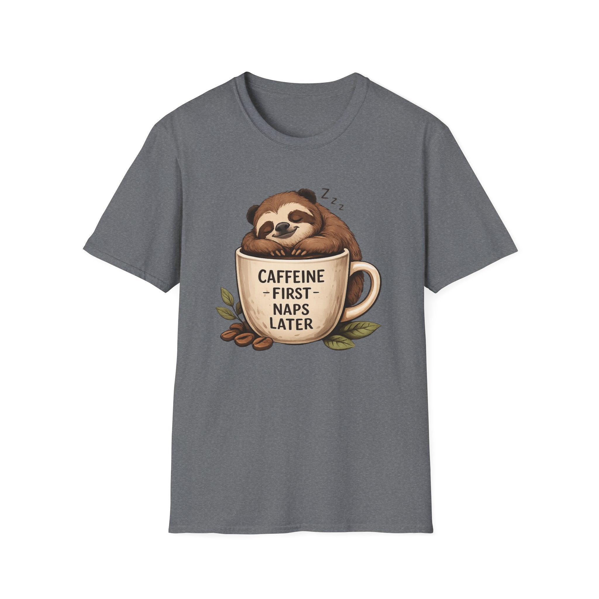 Sloth "Caffeine First, Naps Later" T-Shirt