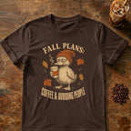 Duck graphic for Fall Plans Duck on Dark-Chocolate T-shirt