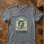 Moose graphic for Outside Is Beautiful Moose on Graphite-Heather T-shirt