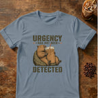 Capybara graphic for Urgency Not Detected Capybara on Stone-Blue T-shirt