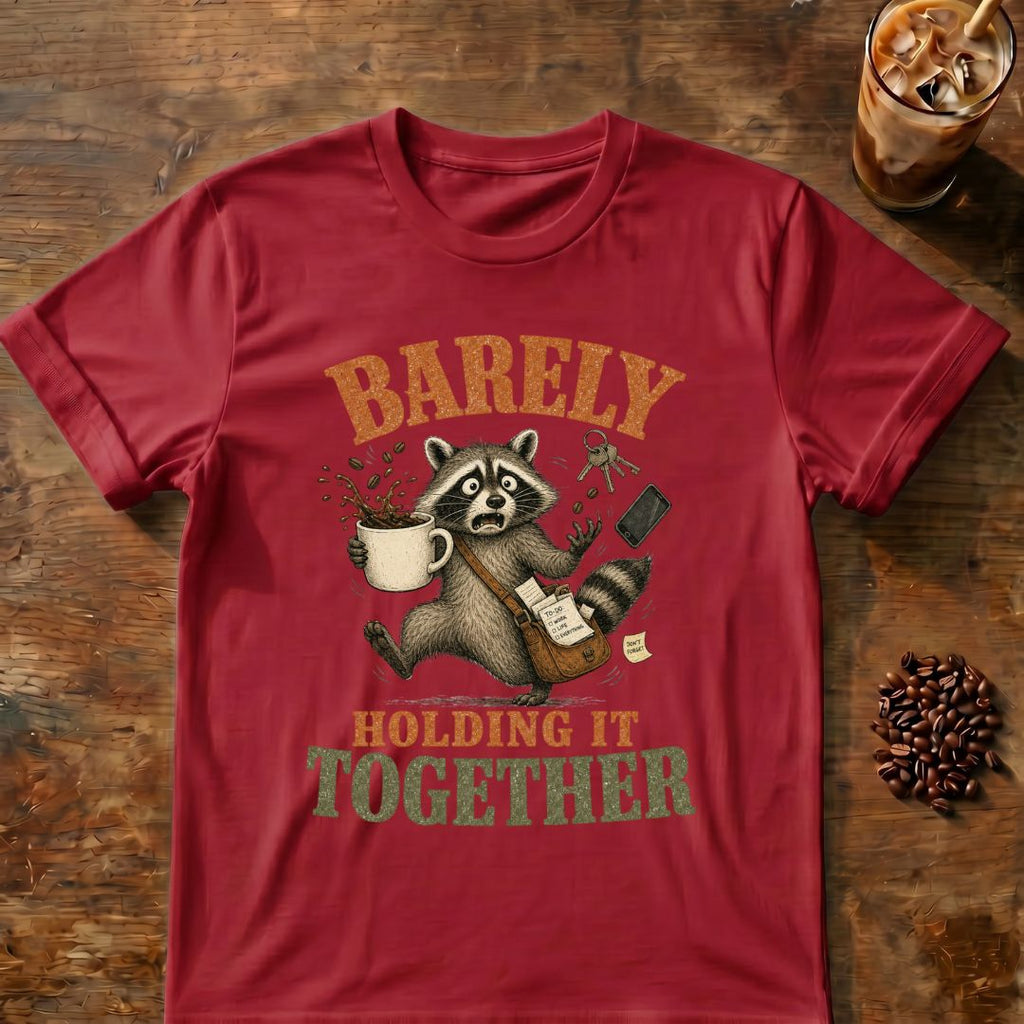 Barely Holding It Together Raccoon Coffee T-Shirt