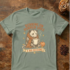 Opossum graphic for Pumpkin Spice & Bad Decisions Opossum on Sage T-shirt
