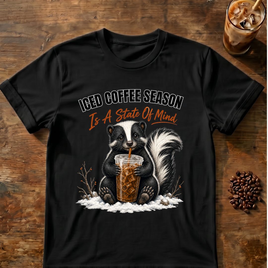 Iced Coffee Season Skunk T-Shirt