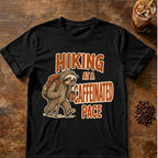 Sloth coffee graphic for Pace Sloth on black T-shirt