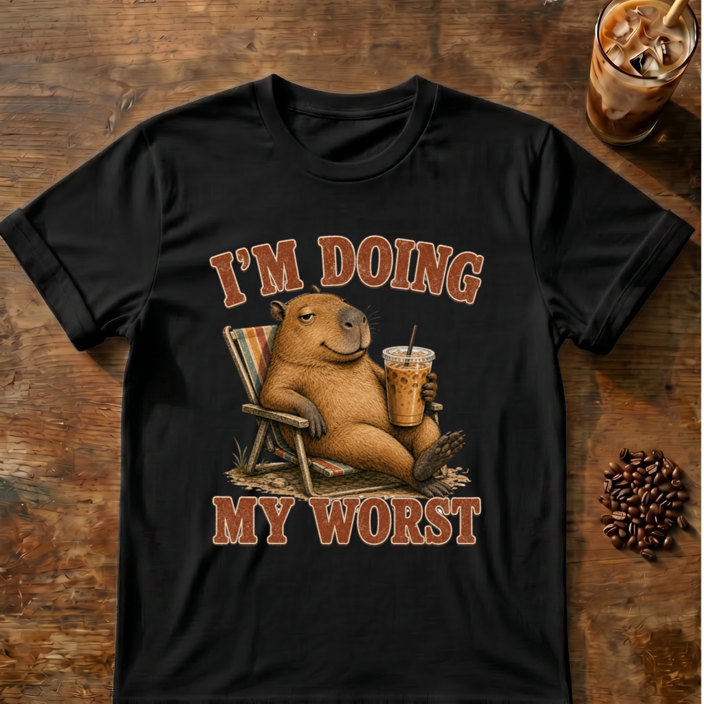 "I'm Doing My Worst" Relaxed Capybara T‑Shirt