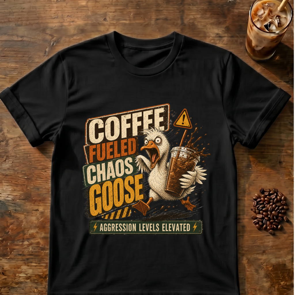 Coffee-Fueled Chaos Goose T-Shirt