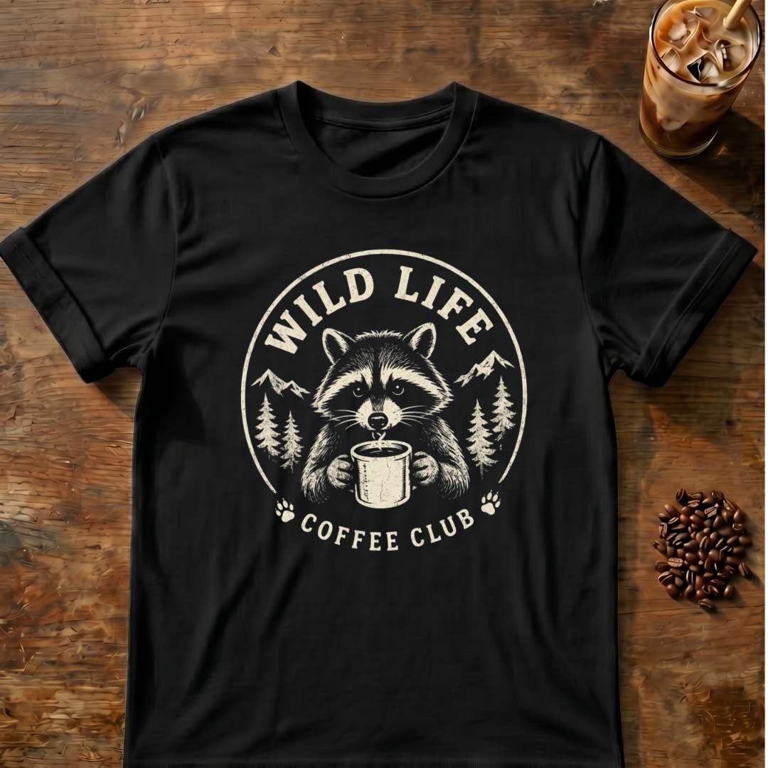 Wild Life Coffee Raccoon T-Shirt