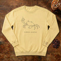 Crab Line Art Sweatshirt in Butter, a minimal line-art crab