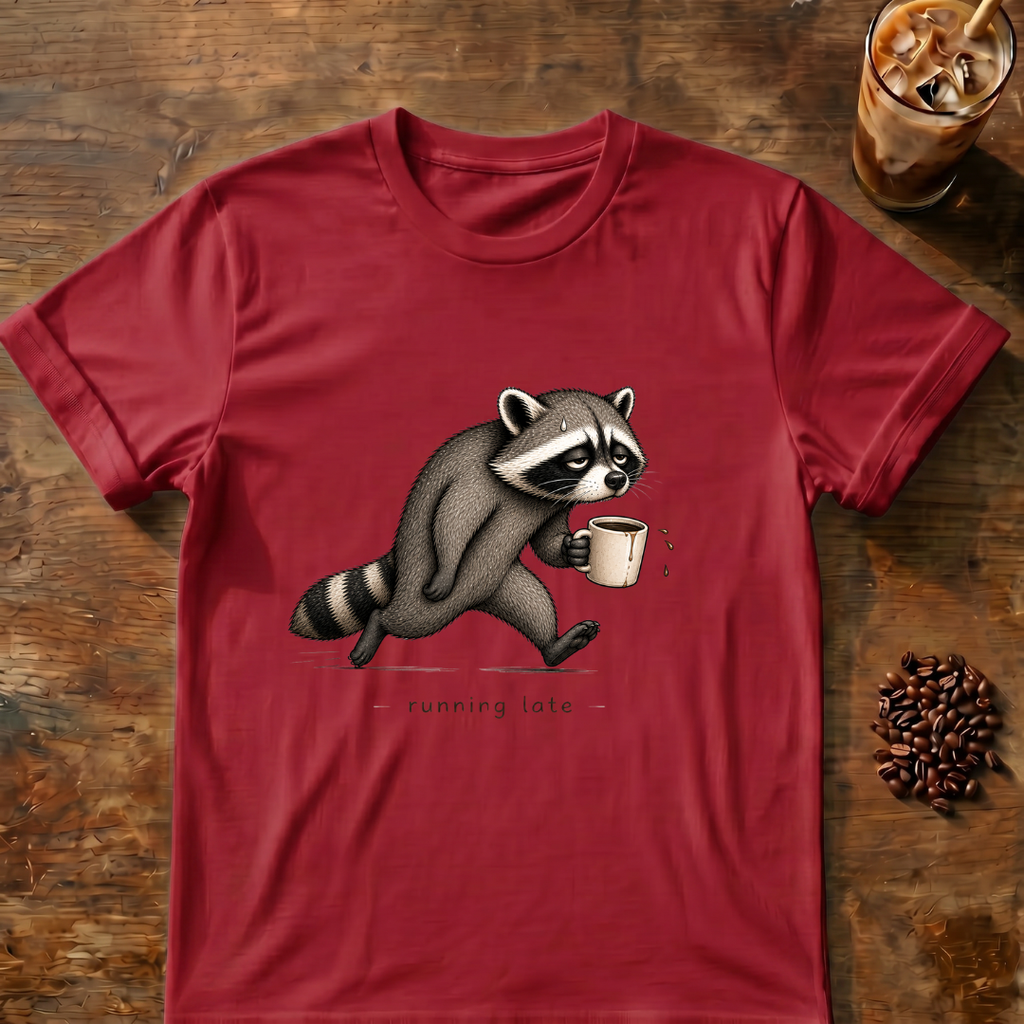 Running Late Raccoon T-Shirt