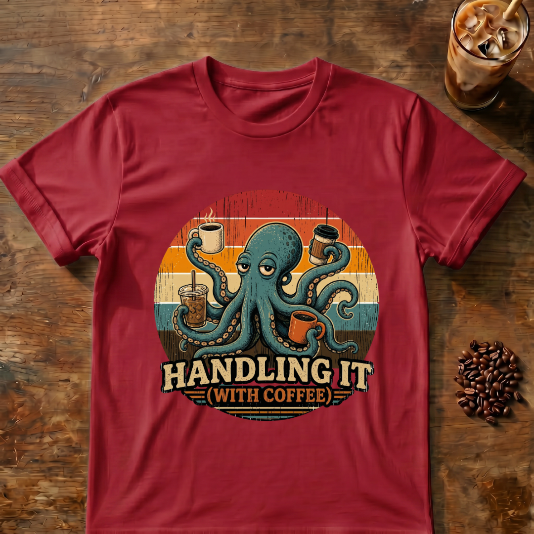 Octopus Handling it with Coffee T-shirt