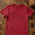 Seal coffee graphic for Cute Minimal Seal on cardinal-red T-shirt