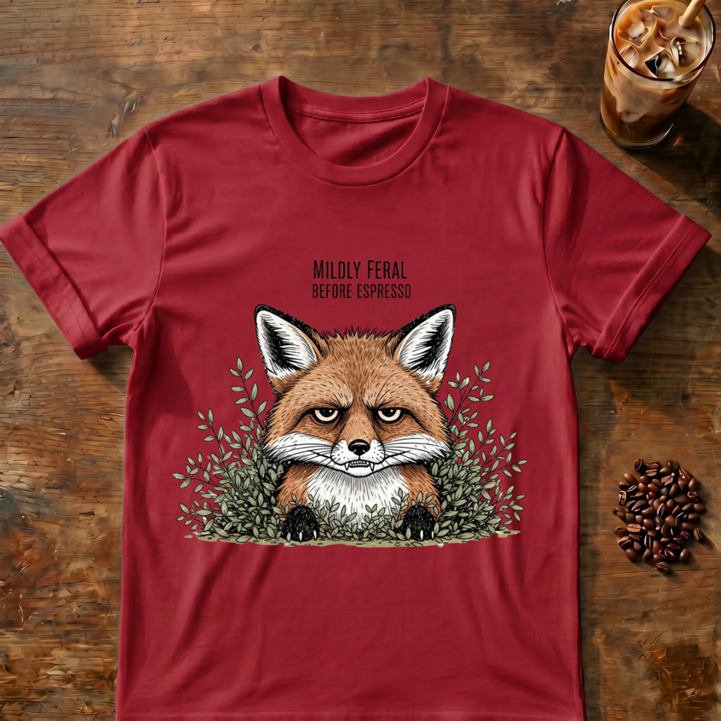Mildly Feral Before Espresso Fox T-Shirt