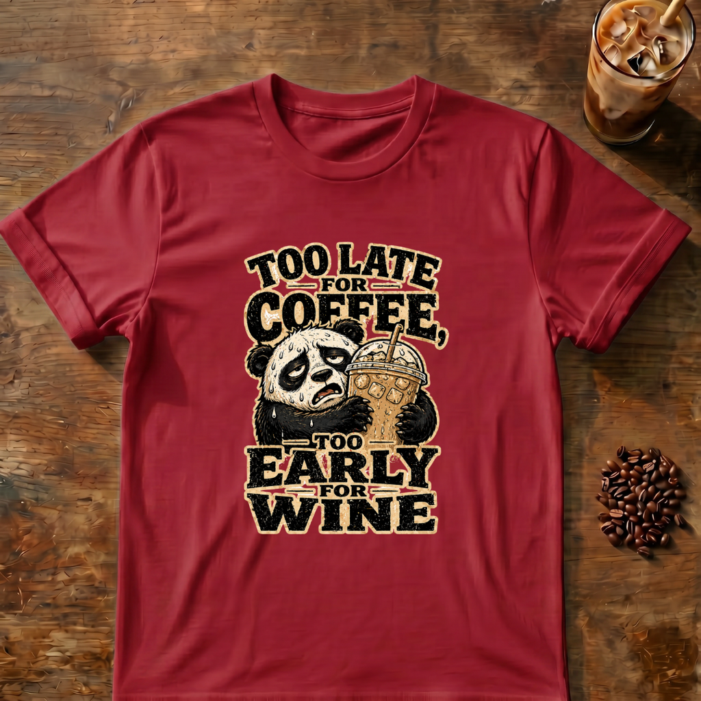 Too Late for Coffee, Too Early for Wine T-Shirt