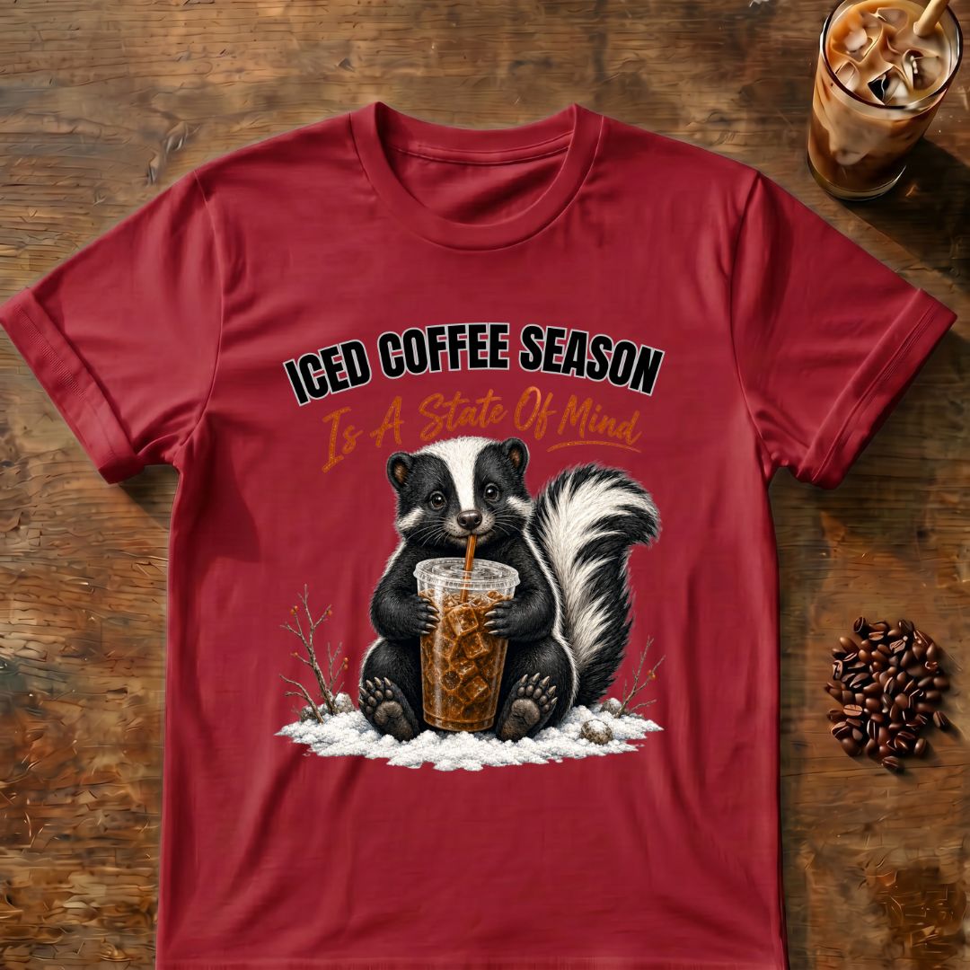 Iced Coffee Season Skunk T-Shirt