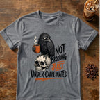 Raven coffee graphic for Not Brooding Raven on graphite-heather T-shirt