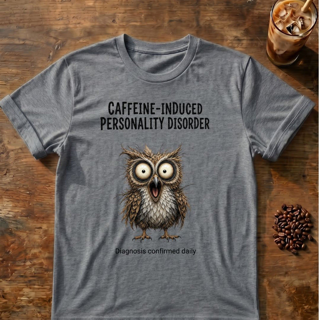 Caffeine-Induced Personality Disorder Owl T-Shirt