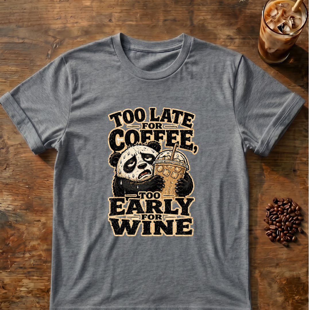 Too Late for Coffee, Too Early for Wine T-Shirt