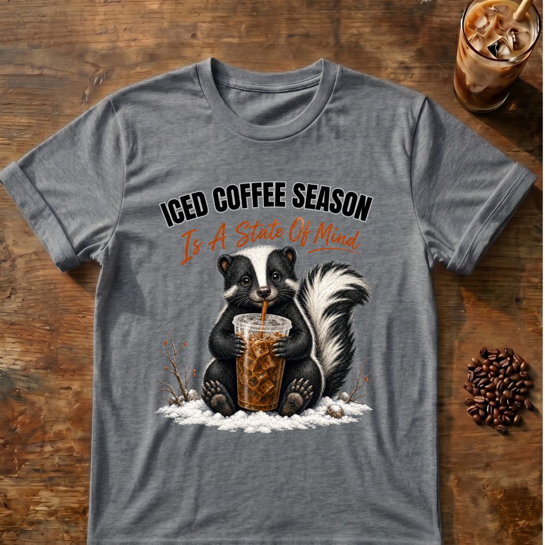 Iced Coffee Season Skunk T-Shirt