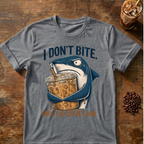 I Don't Bite Until the Coffee's Gone Shark Coffee T-Shirt