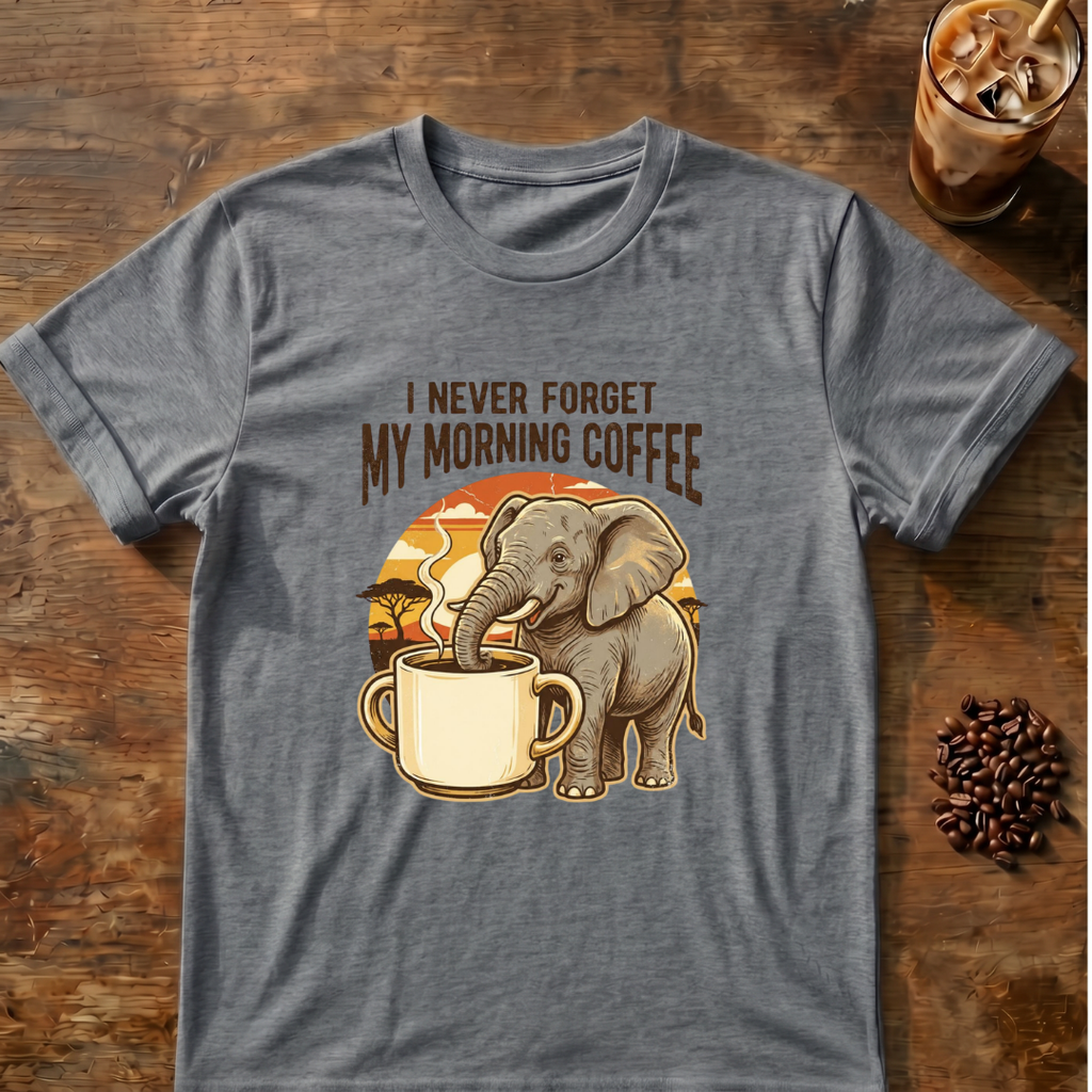 Elephant Morning Coffee T-Shirt
