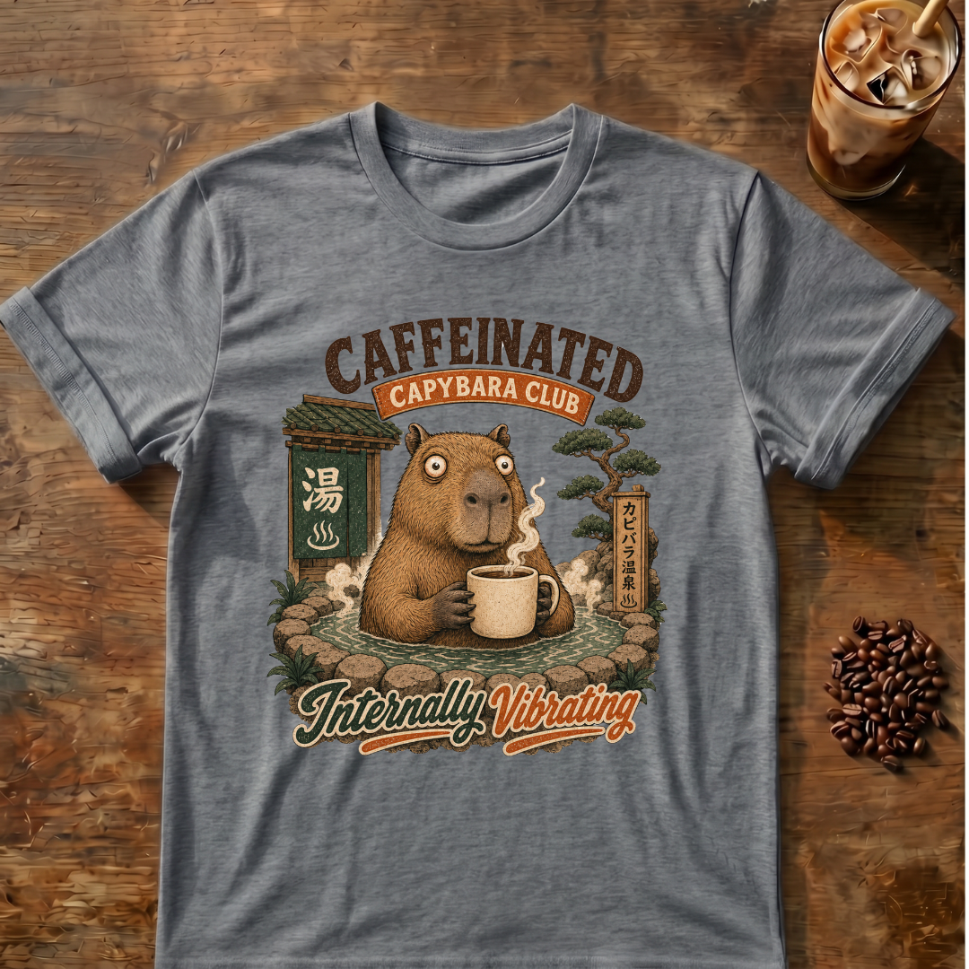 Caffeinated Capybara Club T-Shirt