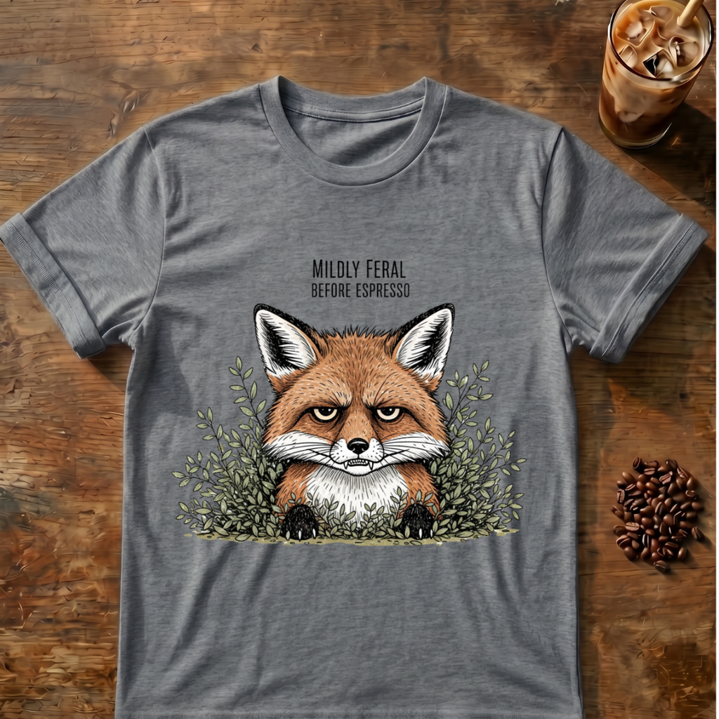 Mildly Feral Before Espresso Fox T-Shirt
