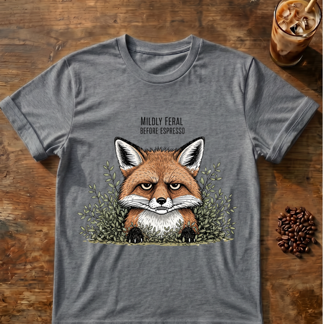 Mildly Feral Before Espresso Fox T-Shirt