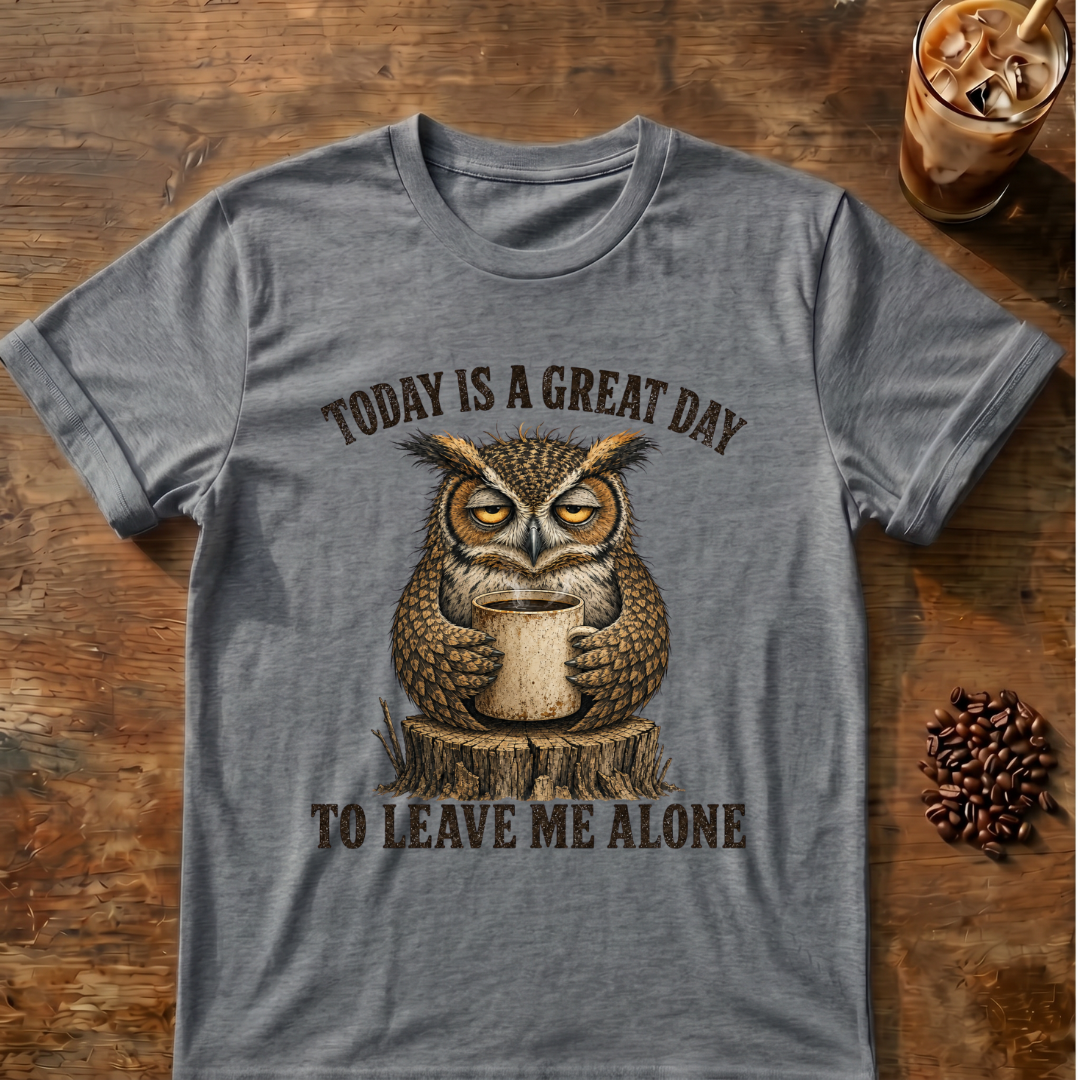 "Today Is A Great Day to Leave Me Alone" Owl T-Shirt