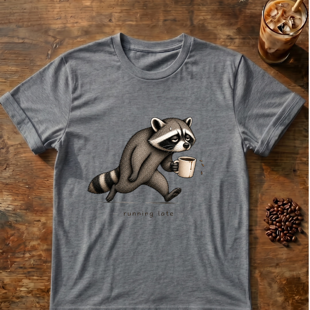 Running Late Raccoon T-Shirt