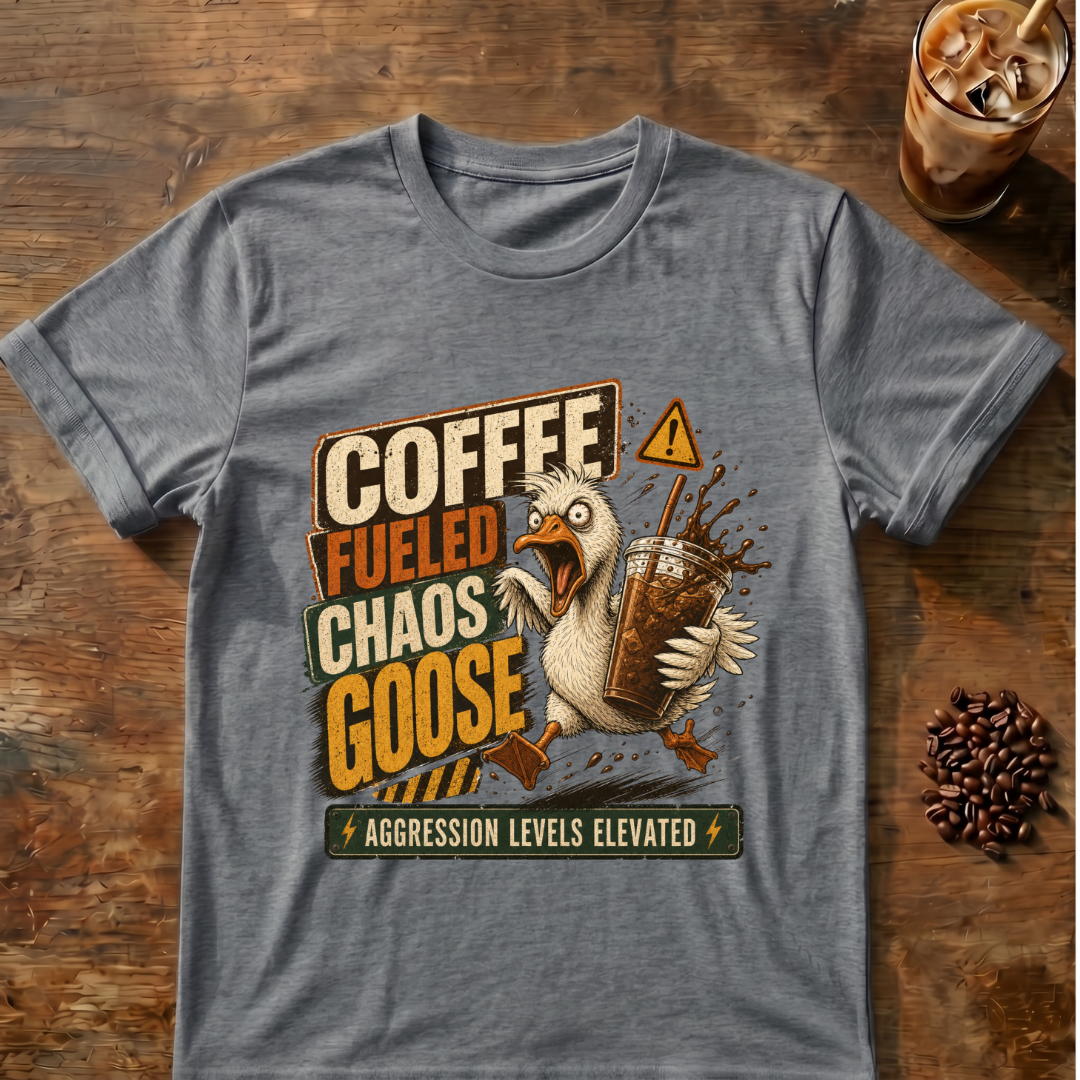 Coffee-Fueled Chaos Goose T-Shirt