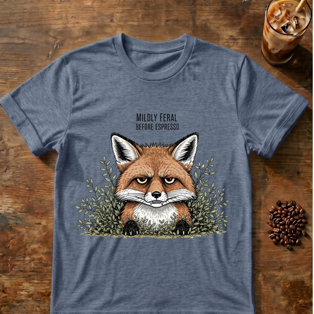 Mildly Feral Before Espresso Fox T-Shirt