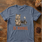 Quokka coffee graphic for Be Normal Quokka on heather-indigo T-shirt