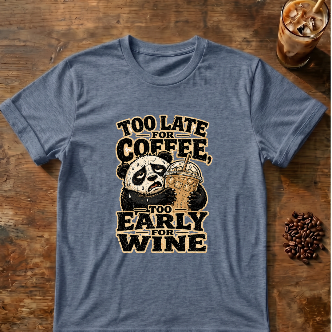 Too Late for Coffee, Too Early for Wine T-Shirt