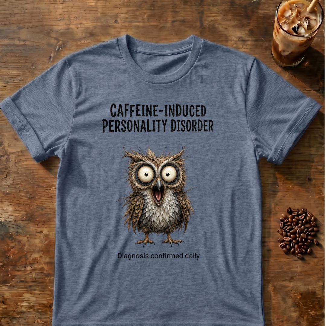 Caffeine-Induced Personality Disorder Owl T-Shirt