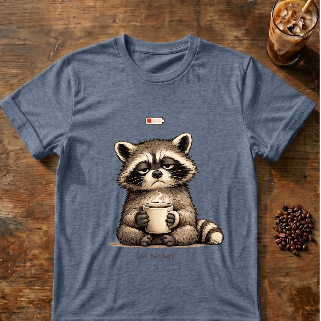 Low Battery Raccoon T-Shirt