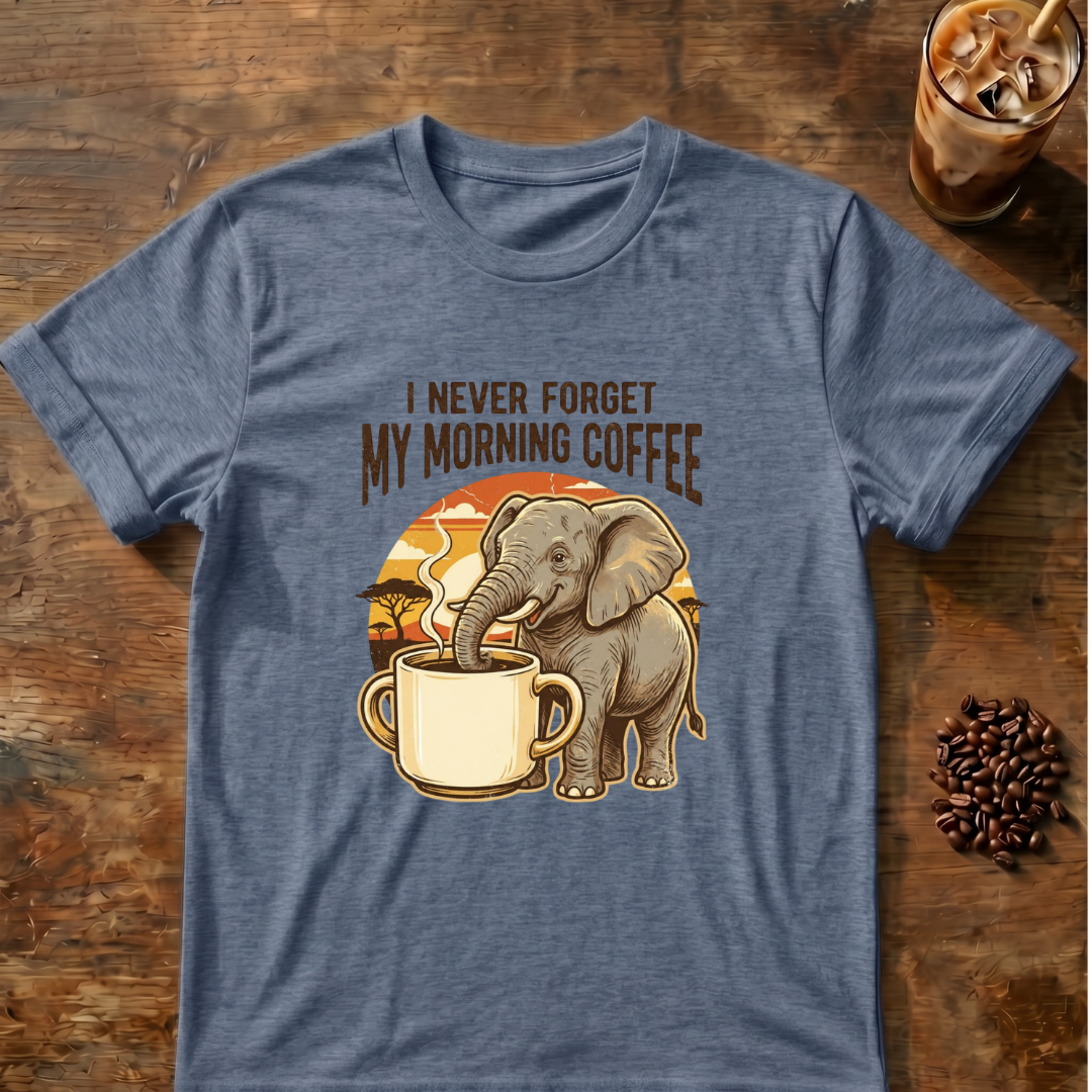 Elephant Morning Coffee T-Shirt