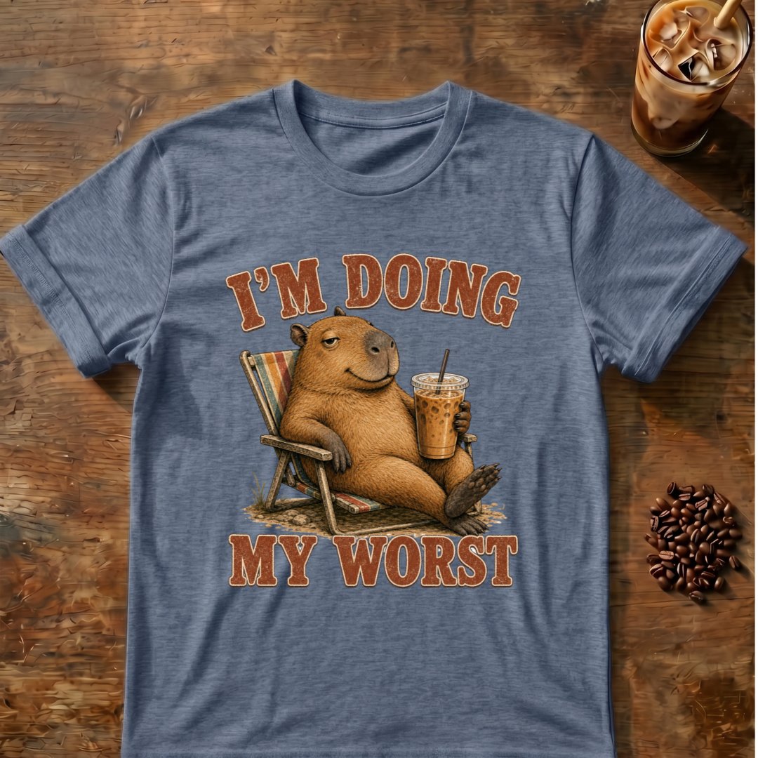 "I'm Doing My Worst" Relaxed Capybara T‑Shirt