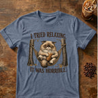 "I Tried Relaxing It Was Horrible" Funny Lazy Cat T-Shirt