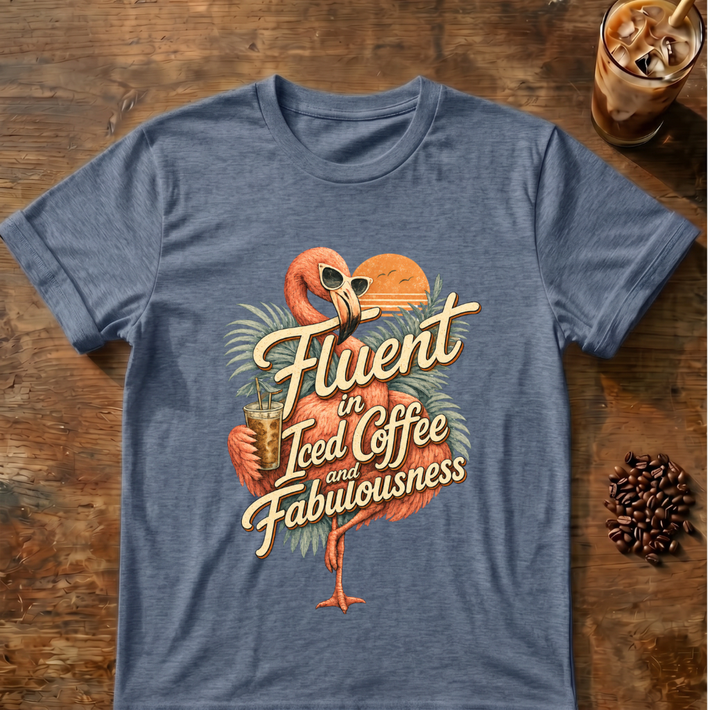 Fluent In Iced Coffee Flamingo T-Shirt
