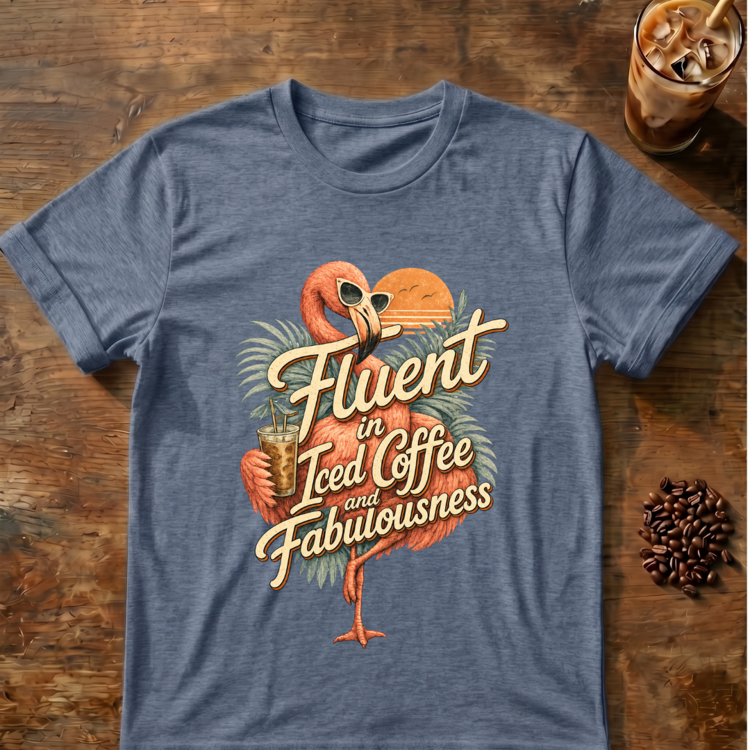 Fluent In Iced Coffee Flamingo T-Shirt