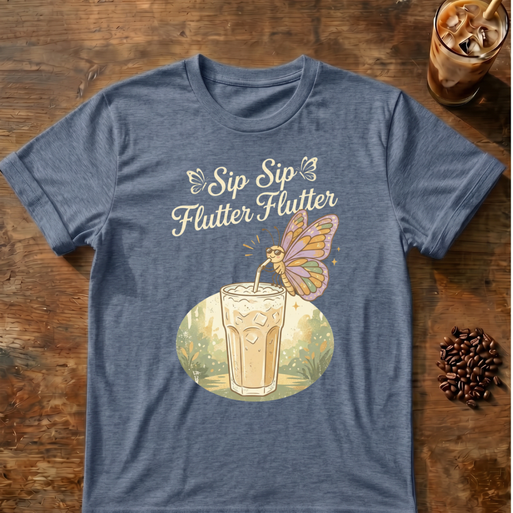 Sip Sip Butterfly Iced Coffee T-Shirt