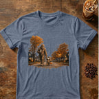Coffee graphic for Bigfoot Trick-or-Treat Halloween on heather-indigo T-shirt