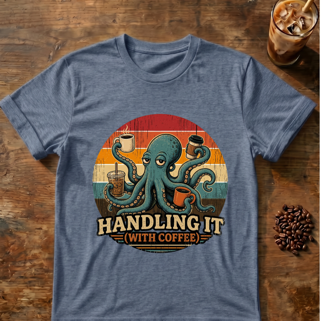 Octopus Handling it with Coffee T-shirt