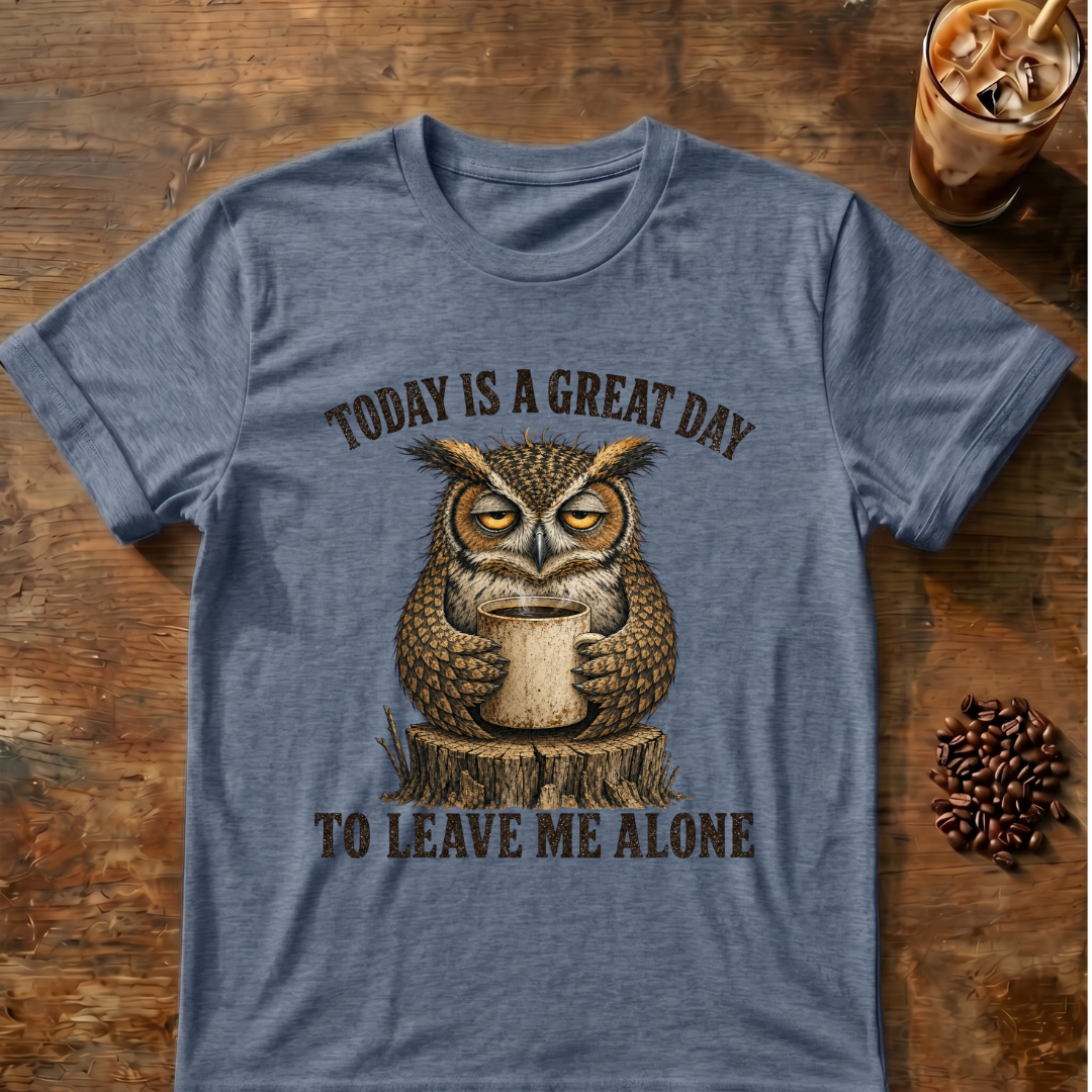 "Today Is A Great Day to Leave Me Alone" Owl T-Shirt