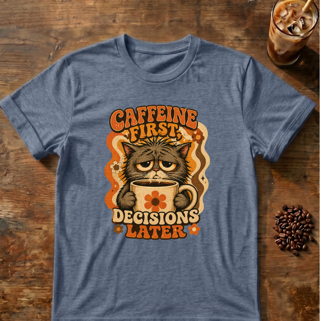 Caffeine First Cat T-Shirt