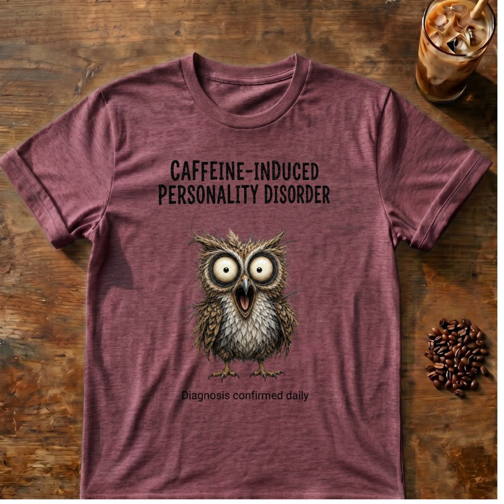 Caffeine-Induced Personality Disorder Owl T-Shirt