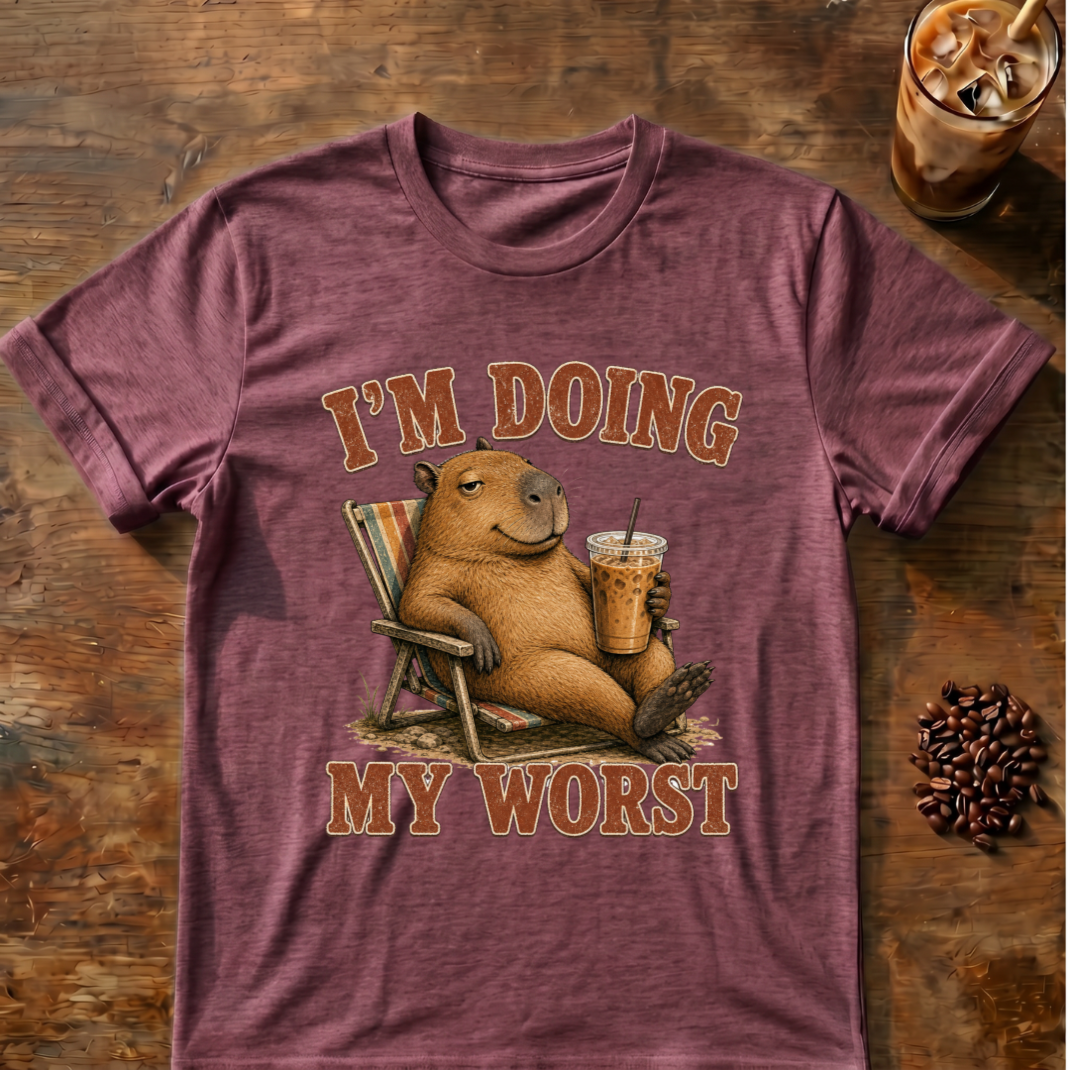 "I'm Doing My Worst" Relaxed Capybara T‑Shirt