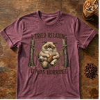 "I Tried Relaxing It Was Horrible" Funny Lazy Cat T-Shirt