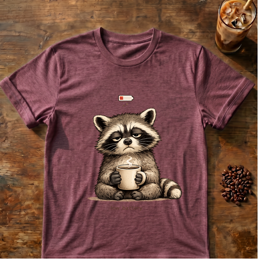 Low Battery Raccoon T-Shirt